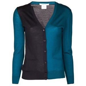 Carven Two Tone Wool Cardigan XS
